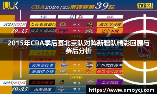 2015年CBA季后赛北京队对阵新疆队精彩回顾与赛后分析